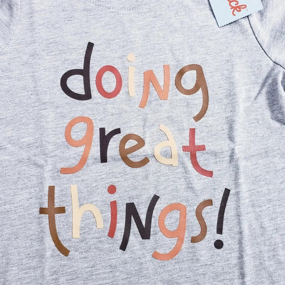 Cat & Jack Doing Great Things Graphic Short Sleeve Tee Shirt Fall Colors Unisex - Picture 3 of 10
